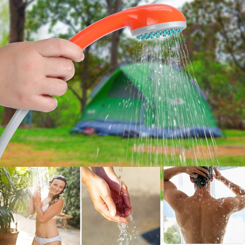 URPRO Portable Camping Shower, Outdoor Shower Head, Shower Pump, Detachable USB Rechargeable Batteries, Pumps Water from Bucket, for Camping, Hiking, Pet Cleaning, Pet Shower, Car Washing - BeesActive Australia