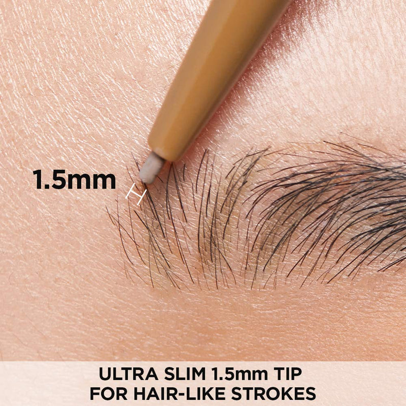 I'M MEME I'M Brow Pencil Micro Thin | Thin Eyebrow Pencil For Hair-like Strokes | 001 Light Brown | K-Beauty | Vegan, Cruelty Free - BeesActive Australia