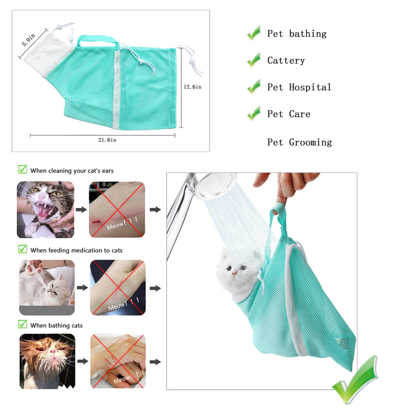 MSMUOEZ Anti-Scratch Silicone cat Shoes,Cat Claw Covers,Cat Shower Net Bag,Cat Bathing Bag, Cat Grooming Mesh Bag,Cat Cone, Protective Cat Recovery Collar 3 - BeesActive Australia
