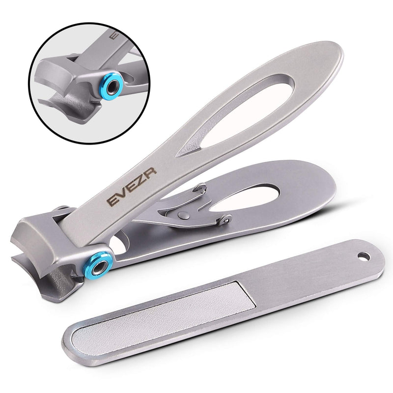 Evezr Heavy Duty 15mm Opening Wide Jaw Nail Clippers For Cutting Thick And Tough Toenails Or Fingernails, Stainless Steel Clipper And Nail File For Pedicure.… (Silver) Silver - BeesActive Australia