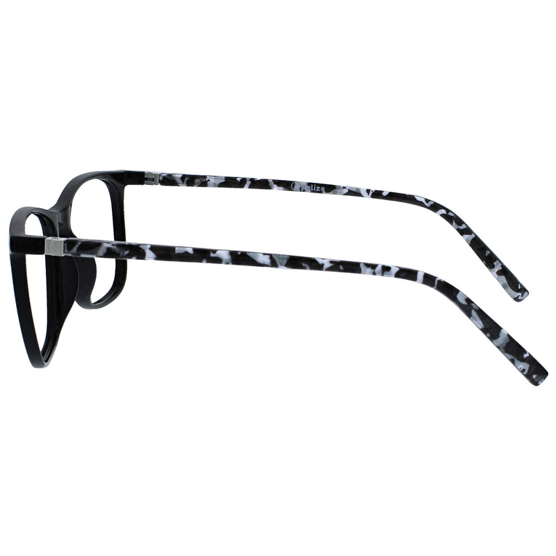 Opulize Arc 3 Pack Large Reading Glasses Black Brown Blue Patterned Mens Womens RRR66-123 +1.50 Magnification Black / Blue / Purple - BeesActive Australia