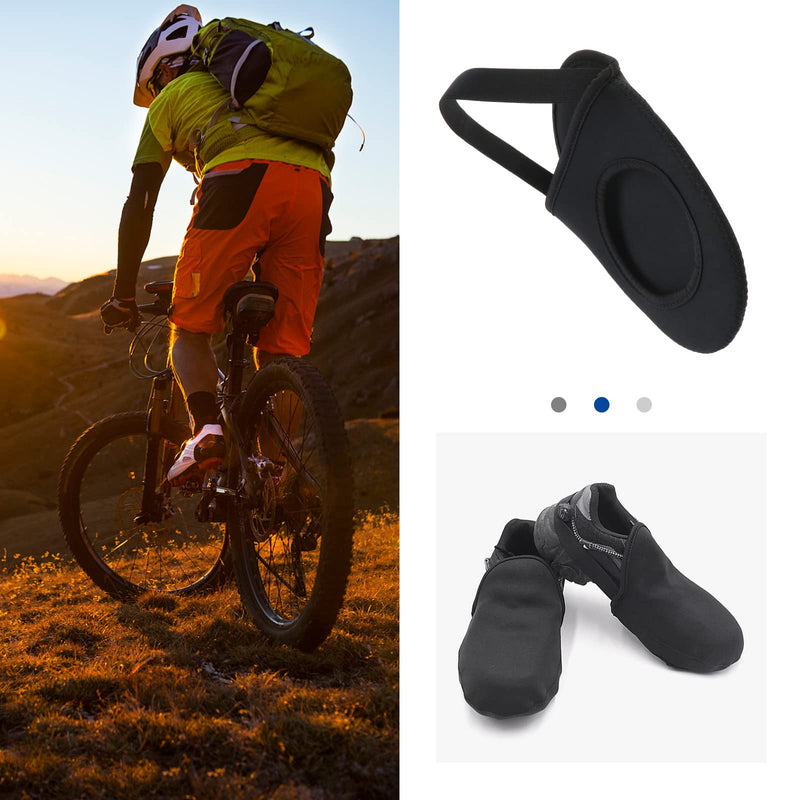1 Pair of Riding Half Palm Shoe Covers Shoe Toe Windproof Thermal Outdoor Cycle Overshoes Protector for Mountain Road Cycling Shoes Black - BeesActive Australia