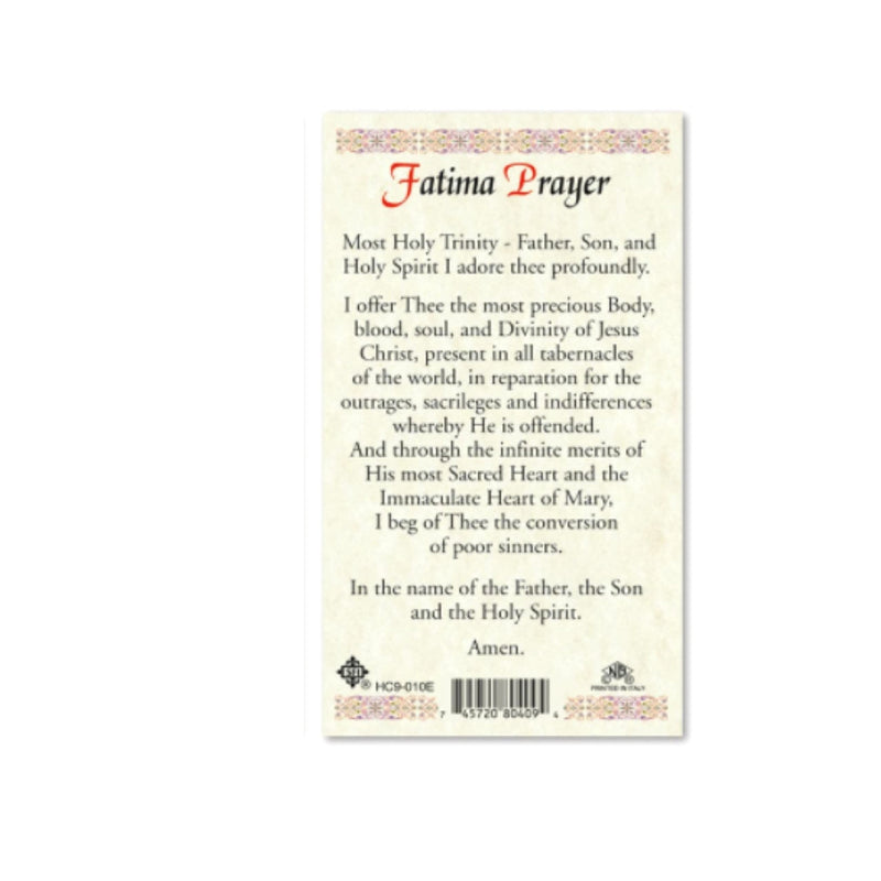 Our Lady of Fatima Laminated Prayer Cards Set of Five Holy Cards - BeesActive Australia