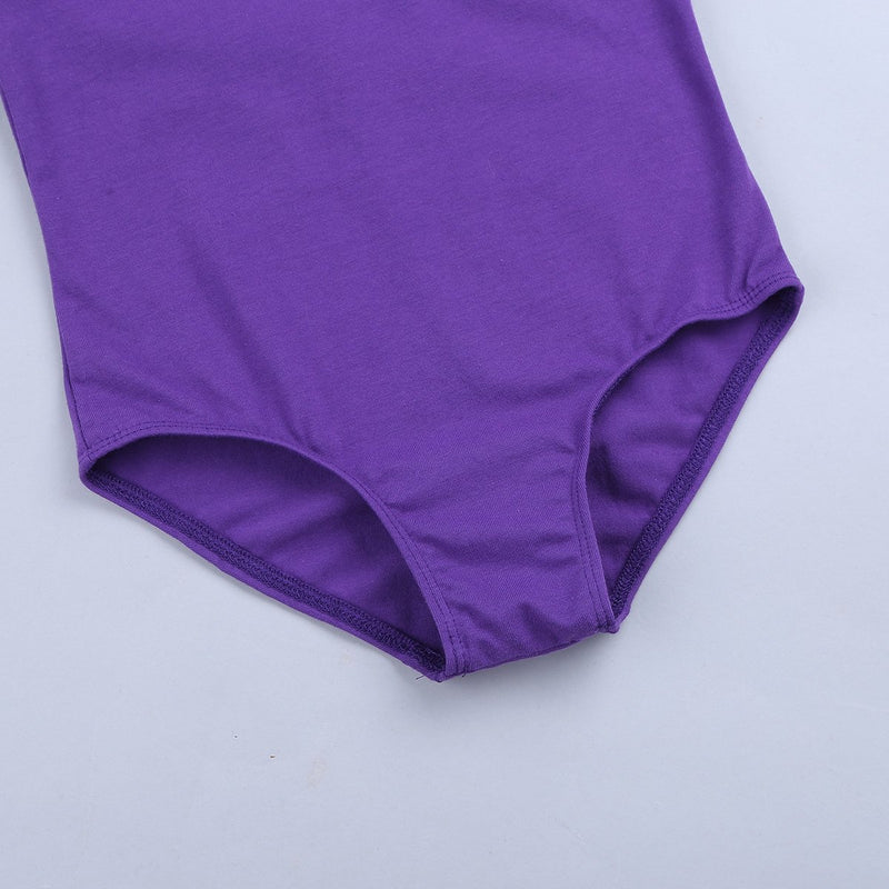 [AUSTRALIA] - YiZYiF Girls' Fashionable Floral Lace Back Sport Tank Top Leotard Gymnastics Dance Costume Splice Purple 12-14 