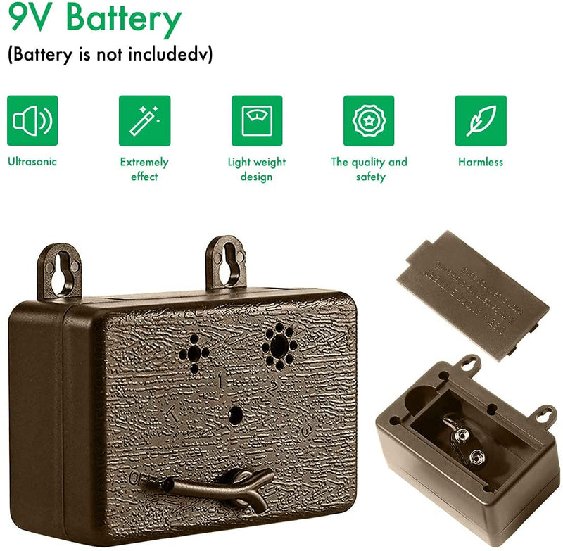 Elekhom Outdoor Bark Control Device, Ultrasonic Stop Barking, Sonic Bark Deterrents Dog Silencer Bark Box for Small Medium Large Dogs Brown - BeesActive Australia