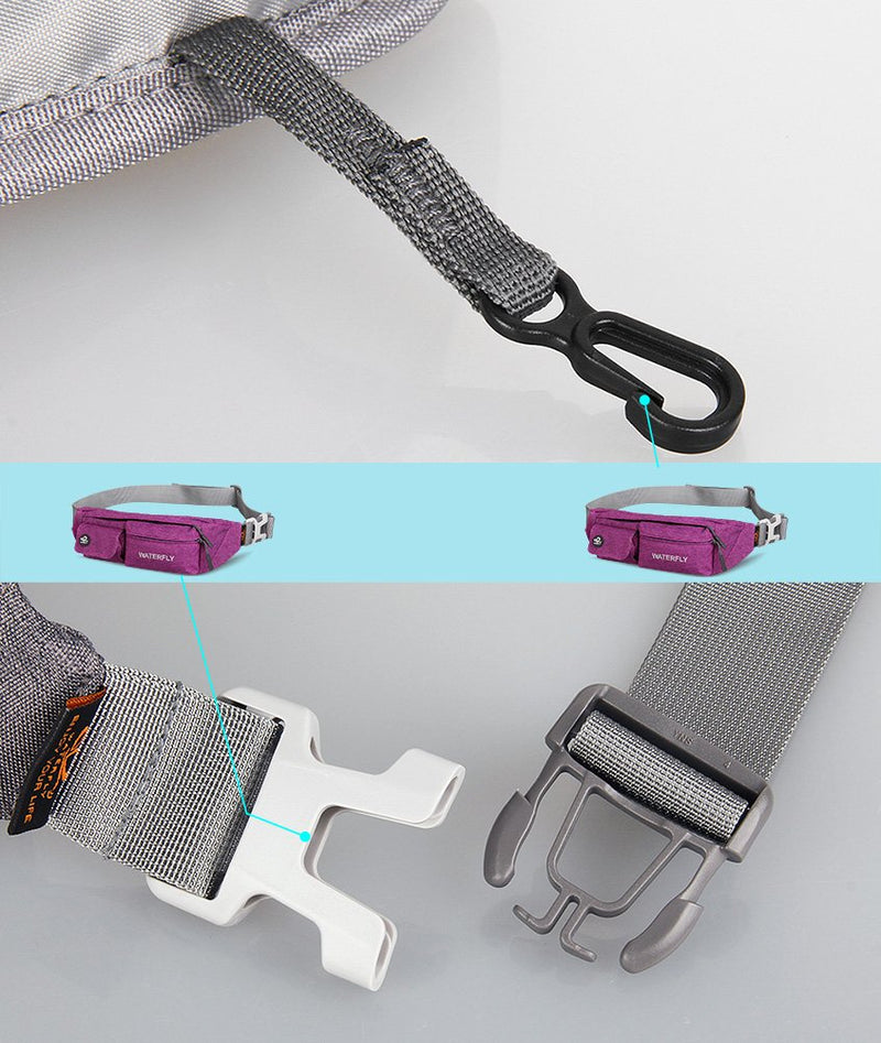 WATERFLY Fanny Pack for Women Men Water Resistant Small Waist Pouch Slim Belt Bag with 4 Pockets for Running Travelling Hiking Walking Lightweight Crossbody Chest Bag Fit All Phones Purple - BeesActive Australia