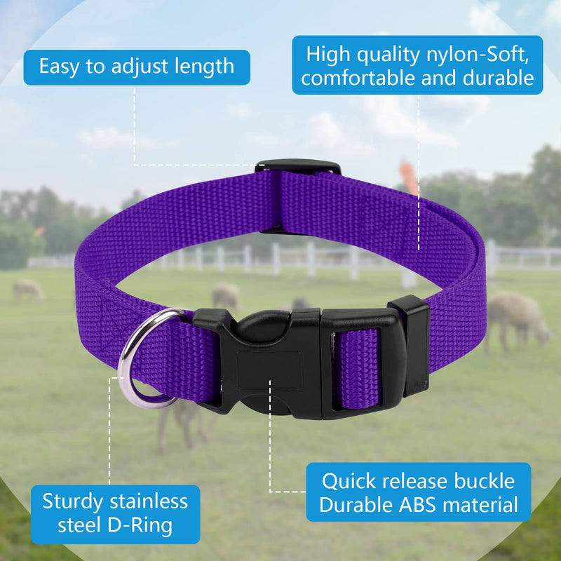 GINDOOR 8 Pack Goat Collar with Bell, Adjustable Sheep Collars Set with Quick Release Buckle Durable Nylon Anti-Lost Grazing Pet Collar with Copper Bell for Goat Sheep Horse Cow - BeesActive Australia