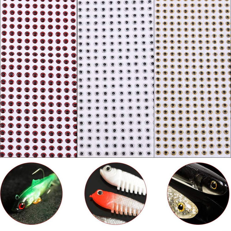 Wbestexercises 500pcs Self Adhesive Artificial Fish Eye, 3/4/5 mm Holographic Fishing Lure, 3D Fish Eyes Fly Tying Crafts Jig Replacement for DIY Lure Baits Making golden 5mm - BeesActive Australia