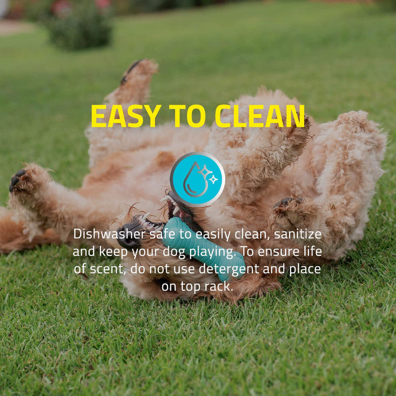 Playology Dual Layer Dog Toy - Engaging All-Natural Scented Dog Toys for Small, Medium & Large Dogs - Interactive & Tough Non-Toxic Chew Toys for Teething Large Bone Peanut Butter - BeesActive Australia