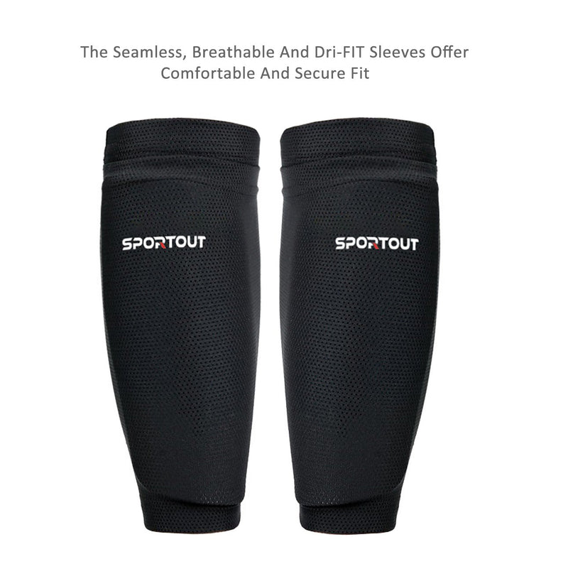 Sportout Adult Youth Kids Soccer Shin Guards,Comprehensive Protection for Your Leg, with Cushioned Ankle Protection to Prevent Injuries Blue X-Large - BeesActive Australia