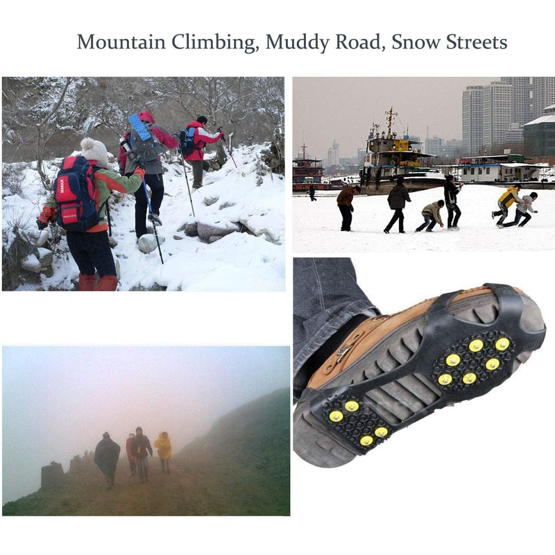 NEEBAO Ice Shoes Grippers Cleats for Shoes,Ice Snow Grips Traction Cleats for Men/Women/Kids,Anti-Slip Ice Shoes Covers for Boots Small (Shoes Size:W 5-7/M 3-5) - BeesActive Australia
