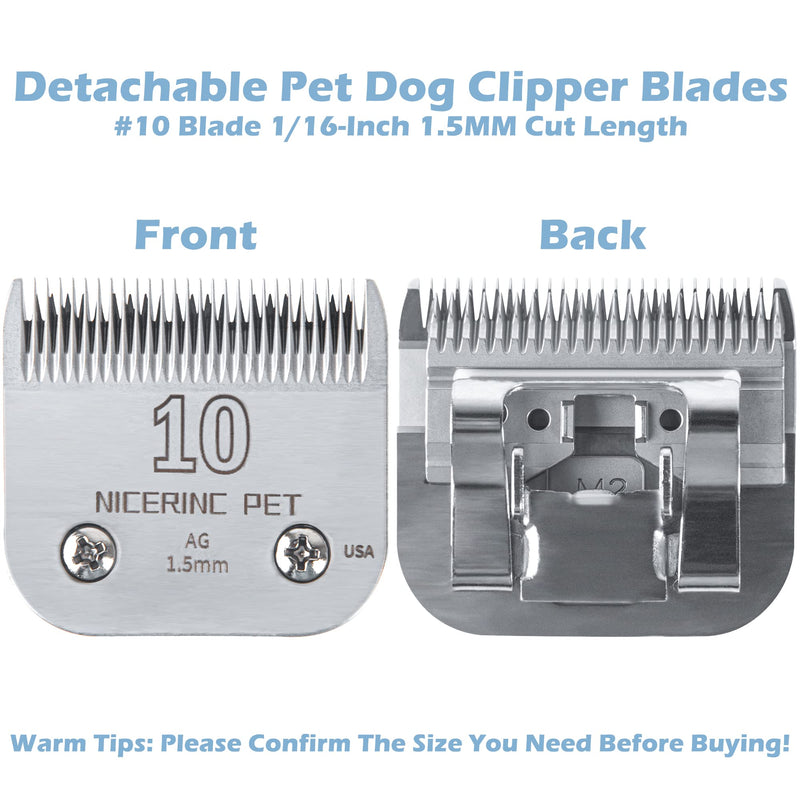 Detachable Pet Clipper Blades Compatible with Most Oster A5&Wahl KM Series Clippers, Dog Clippers for Grooming, Andis Clippers #10:1/16"(1.5mm) - BeesActive Australia