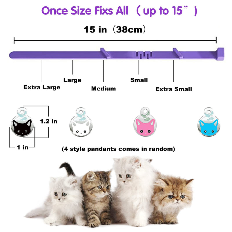 4 Pack Cats Calming Collar, Cat Anxiety Relief with Pheromones, Waterproof Calm Collar Size Up to 15 Inches (4 Pack Cats Collar+4 Pendants) - BeesActive Australia