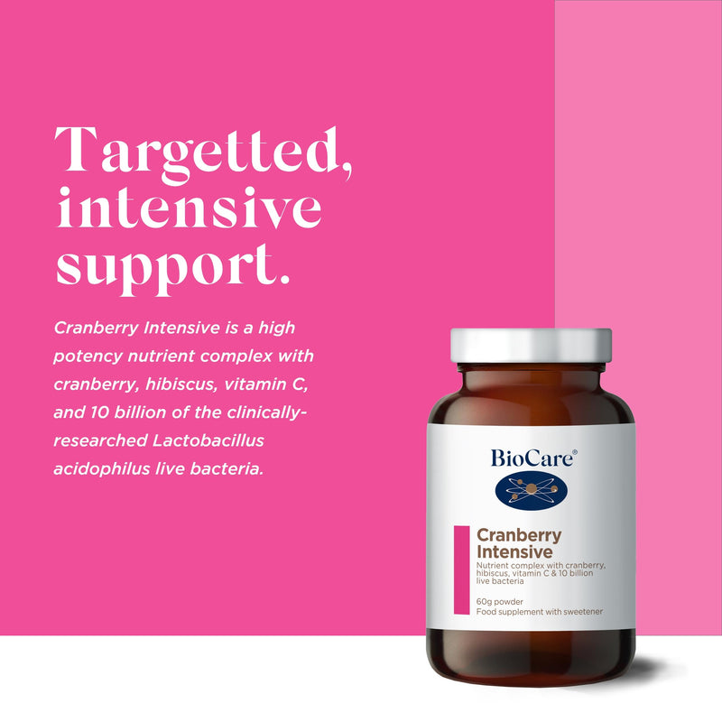 BioCare Cranberry Intensive | Nutrient Complex with Cranberry, Hibiscus, Vitamin C & 10 Billion Live Bacteria - BeesActive Australia