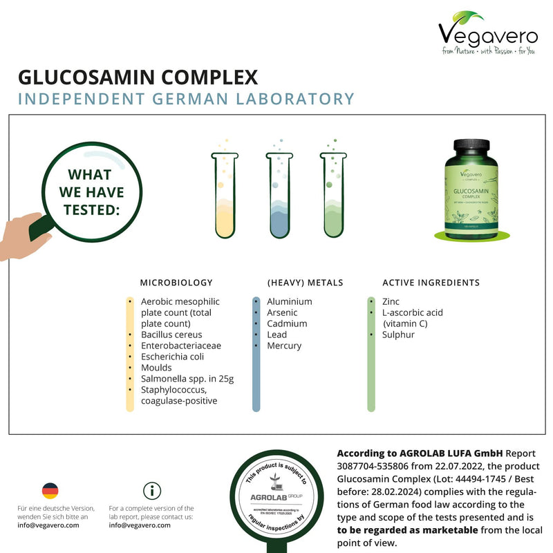 Glucosamine Complex Vegavero® | Vegan | with Chondroitin (Mythocondro®), MSM, Devil's Claw and Vitamin C | NO Additives | 180 Capsules - BeesActive Australia