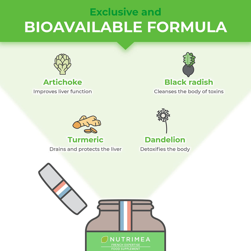 Organic Complex | Detox Supplement: Liver, Intestine & Colon | 100% Natural | Artichoke, Black Radish, Turmeric | Naturally Eliminates Toxins | High Dosage | 90 Vegetarian Capsules | French Expertise Uk - BeesActive Australia