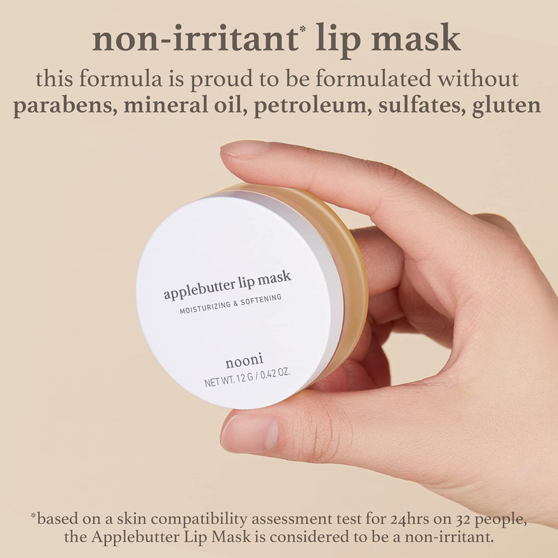 NOONI Applebutter Lip Mask with Shea Butter, AHAs, and Vitamins A,C & E | Moisturizing Lip Mask Overnight | Korean Skincare for Cracked Lip Repair | Cruelty-free, Gluten-free, Paraben-free - BeesActive Australia