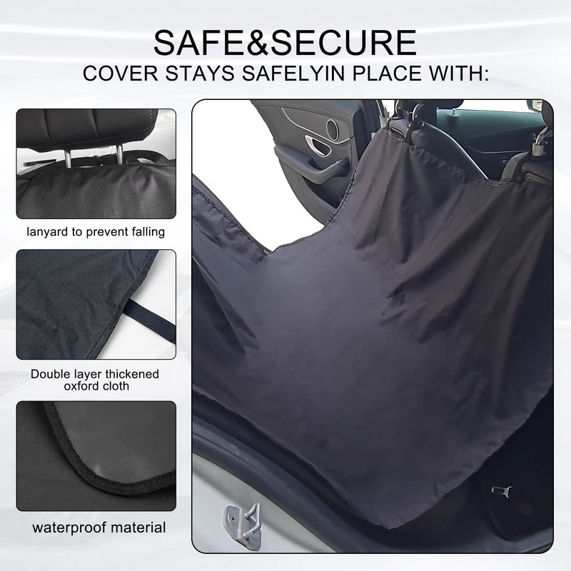 Ajxn Dog Back Seat Cover Protector Waterproof Scratchproof Hammock for Dogs Backseat Protection Against Dirt and Pet Fur Durable Pets Seat Covers for Cars and SUVs Pack-1 (Black) - BeesActive Australia