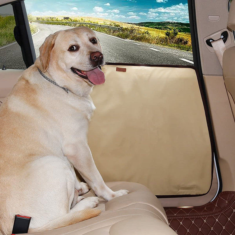BECROWMUS 2 Packs Waterproof Pet Car Door Cover Anti Scratch Vehicle Door Protector, Guard for Car Doors Dogs Claws Travel Back Window Nails Scratching Covers -Two Steps to Install, Beige - BeesActive Australia