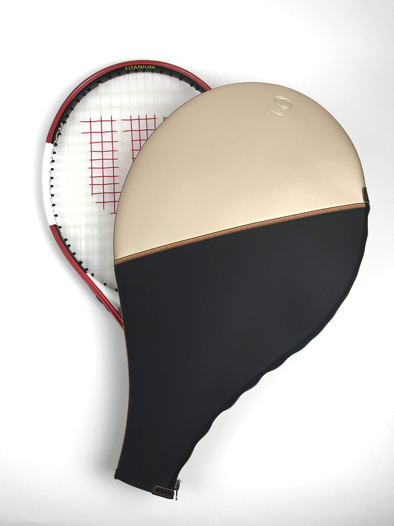 [AUSTRALIA] - OneJoy Tennis Racquet Bag,Case,Cover AJ3 for Tennis Racquet Racket,2 Colors Combination, 51cm x 31cm for 1 Racquet/Racket/Paddle. Gold sleeve 