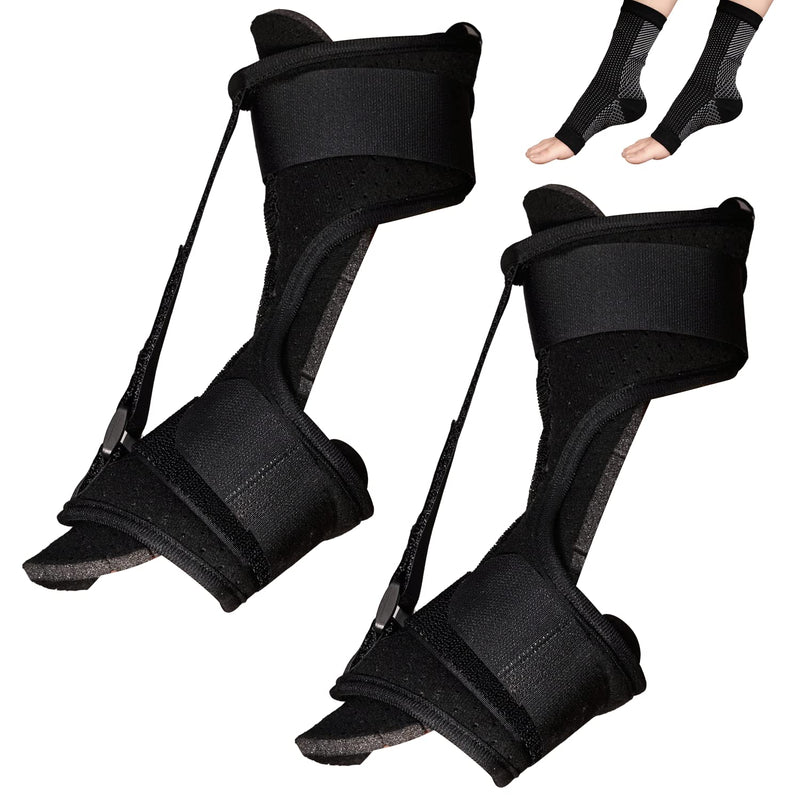 NUTRETURE Plantar Fasciitis Night Splint - Innovative Design for Better Support, Perfect for Achilles Tendonitis, Plantar Fasciitis, Sprain, Swelling, Heel Pain & Sports Injuries (Black) - BeesActive Australia
