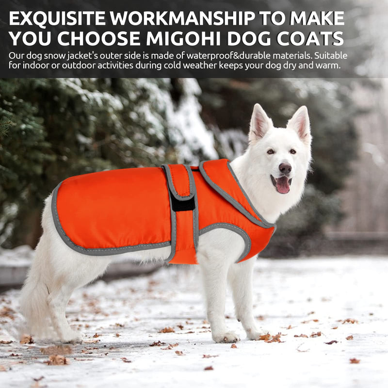 MIGOHI Reflective Waterproof Windproof Dog Coat Cold Weather Warm Dog Jacket Reversible Stormguard Winter Dog Vest for Small Medium Large Dogs X-Large (Pack of 1) Orange - BeesActive Australia
