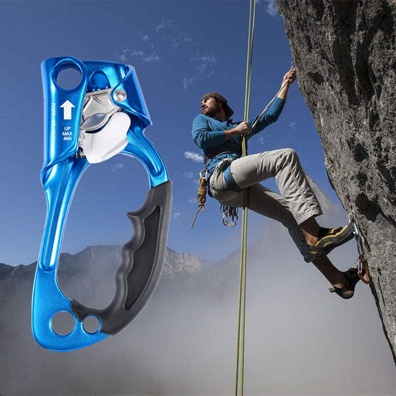 WILDKEN Climbing Hand Ascender Outdoor Mountaineering Tree Arborist Climbing Rappelling Equip Hand Ascender for 8-12MM Rope Left Right Hand Ascender Blue 2 - Right - BeesActive Australia