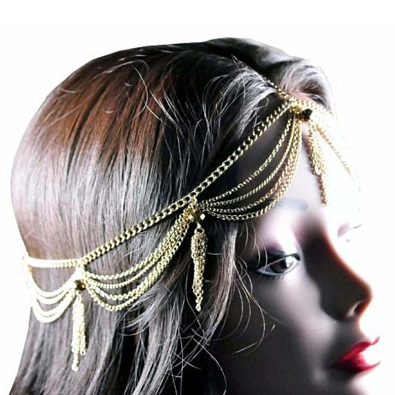 Artio Tassel Headbands Jewelry Wedding Headpiece Accessories with Crystals for Women and Girls HB-510 - BeesActive Australia