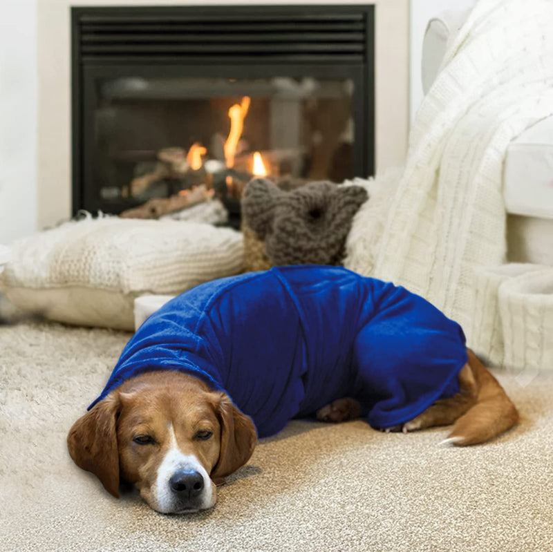 Geyecete Dog Drying Coat -Dry Fast Dog Bag - Dog Bathrobe Towel - Microfibre Fast Drying Super Absorbent Pet Dog Cat Bath Robe Towel,Luxuriously Soft, XX-Large Blue(Microfibre) - BeesActive Australia