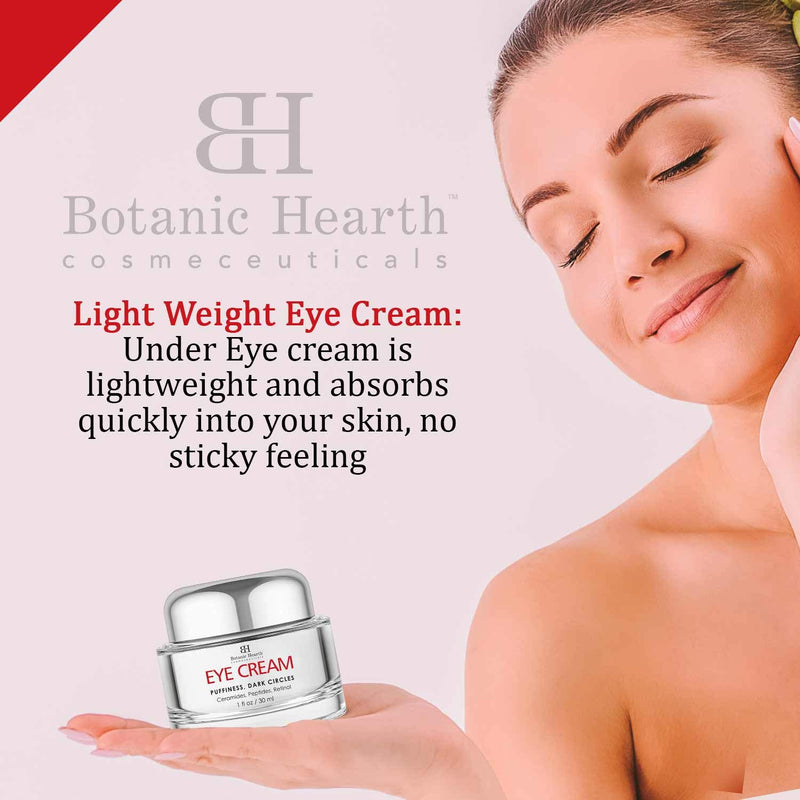 Botanic Hearth Under Eye Cream for Dark Circles and Puffiness Ð with Ceramides, Peptides & Retinol Reduce Dark Circles, Puffiness, Under Eye Bags, Wrinkles & Fine Lines - for Men & Women - 1 fl oz - BeesActive Australia