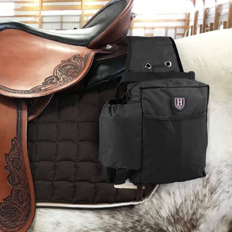 Harrison Howard Equestrian Western Saddle Bag for Horses Black - BeesActive Australia