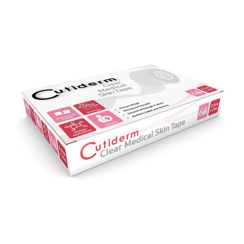 Cutiderm Clear Surgical Tape First Aid Medical Tape for Skin 2.5cm x 10m - Pack of 6 - BeesActive Australia