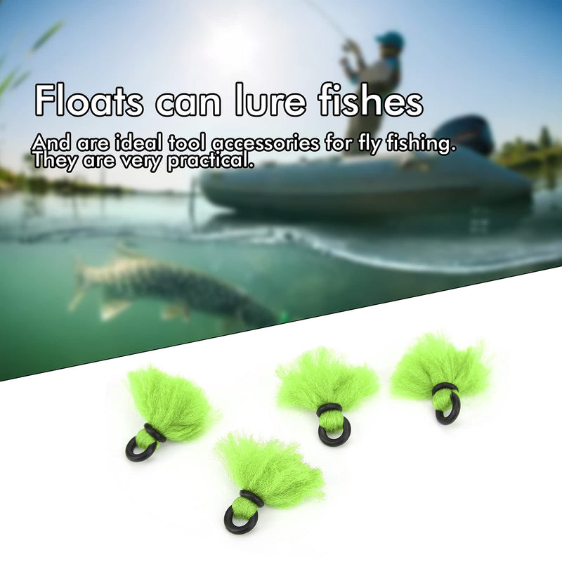 Alomejor 4pcs Fly Fishing Float 3.3cm/1.3in Yarn Strike Indicators Drift Hook Positioning Floats Bobbers green - BeesActive Australia