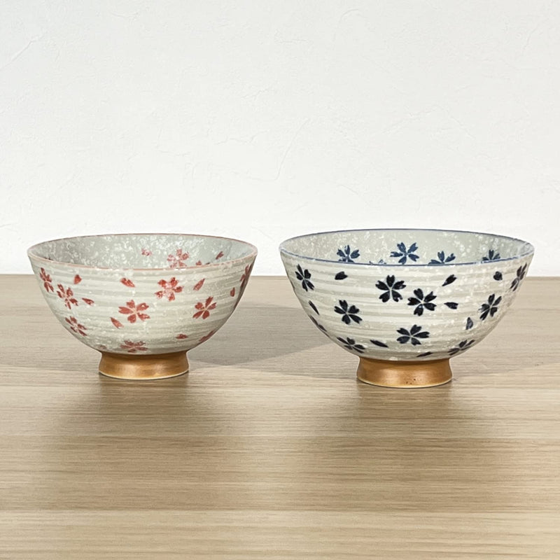MINO WARE JAPAN Traditional Style Japanese Ceramics Rice Bowl Chawan Pottery, Dishwasher Microwave Safe Made in Japan (Koyuki Zakura, Small (nakahira)) Small (nakahira) Koyuki Zakura - BeesActive Australia