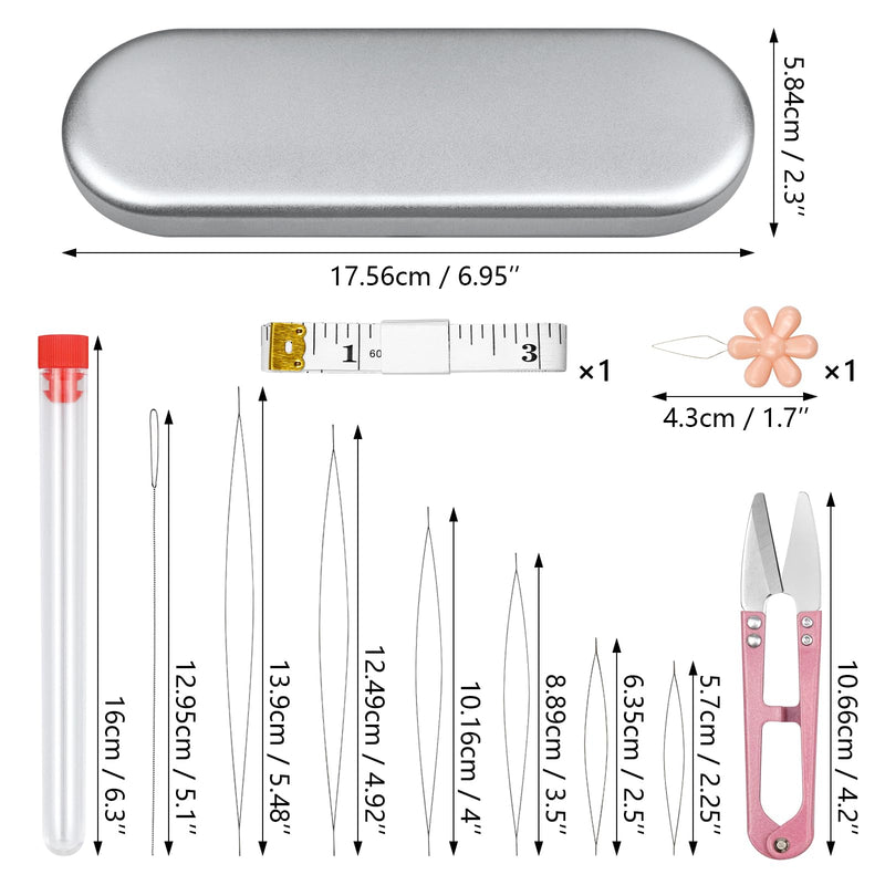 FIVEIZERO 21 Pieces Beading Needles Set, 6 Sizes Seed Beads Needles Big Eye Beading Needles Collapsible Beading Needles Set for Jewelry Making - BeesActive Australia