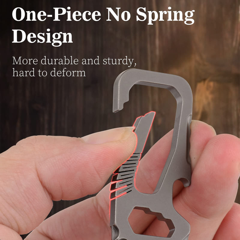 Toovem Titanium Keychain, Heavy Duty Multifunctional EDC Carabiner Key Chain with Bottle Opener, Car Fob Key Clip Holder with Anti-Lost D Ring & 2 Key Rings Gift for Men Women - BeesActive Australia