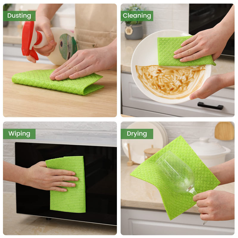 Homaxy Swedish Dishcloths for Kitchen, 6 Pack Reusable and Eco-Friendly Cellulose Sponge Cloths Dish Towels, Absorbent and No Odor Paper Towels for Dishes ＆ Counters, Assorted Pack of 6 - BeesActive Australia