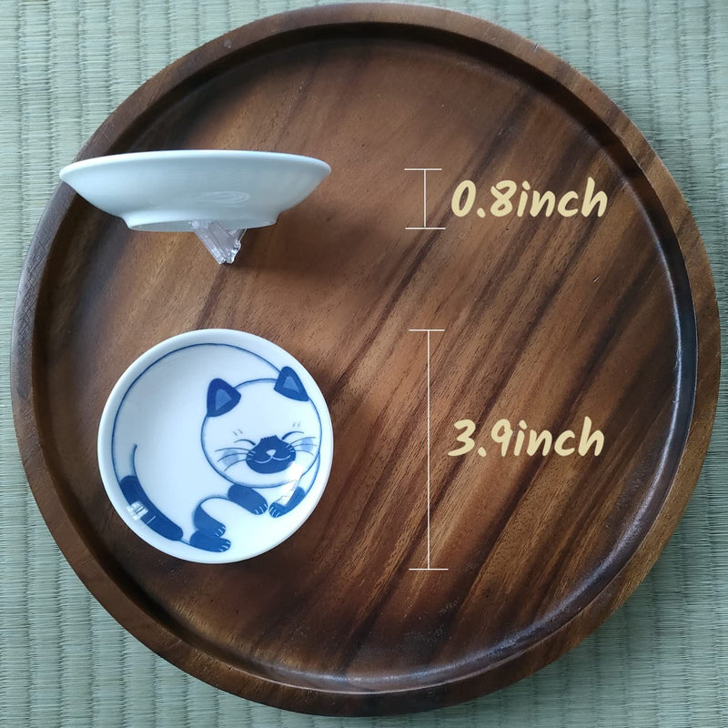 LOVE LOVE JAPAN Dessert Sushi Soy Sauce Salad Small Plate Set Ceramic Cats Design Set of 5 Made In Japan Sleeping Cat - BeesActive Australia