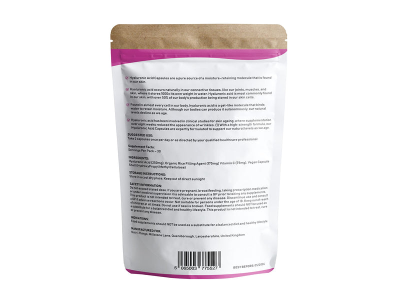 Hyaluronic Acid Capsules with Added Vitamin C | Hyaluronic Acid Tablets which Supplements a Healthy Lifestyle - BeesActive Australia