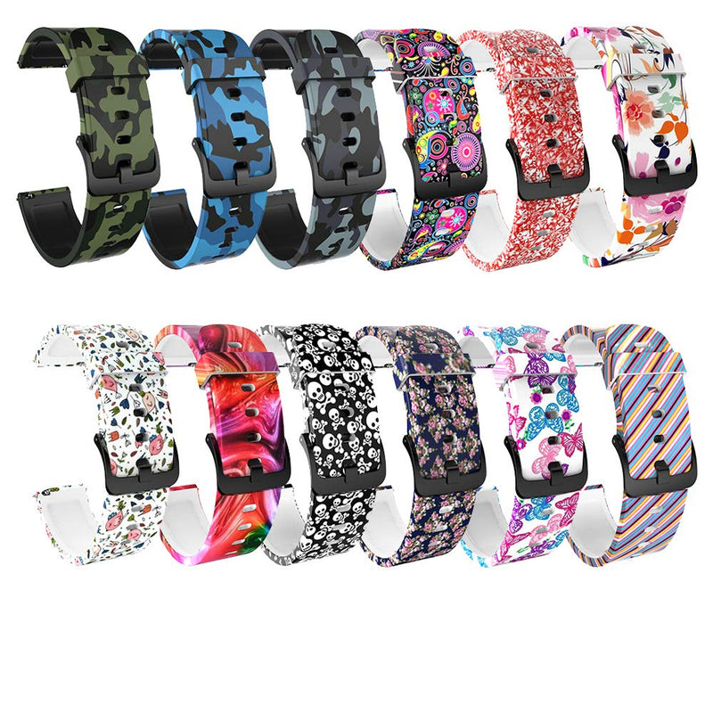 Pattern Bands Compatible with Amazfit Bip U pro/Bip S lite/GTS 3/GTS 2/GTS 2e/GTS 2Mini Watch Replacement 20mm Pattern Band Silicone Bracelet Sport Strap Wristbands for GTR 42mm (Rattan, Starry Sky, Peacock) Rattan, Starry Sky, Peacock - BeesActive Australia