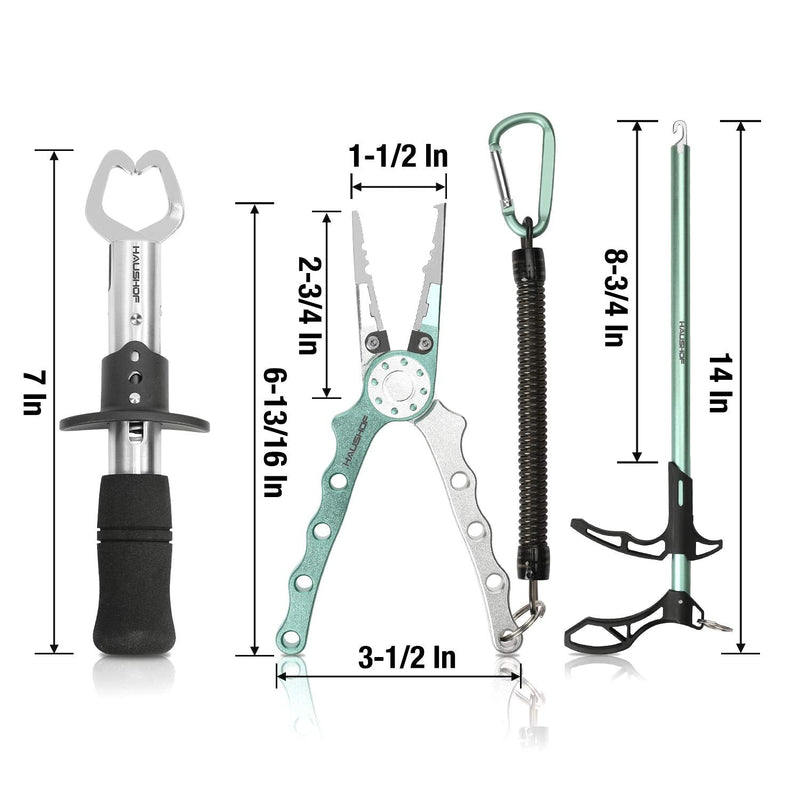 HAUSHOF 3PC Fishing Tool Kit, Stainless Steel Fish Lip Gripper, Aluminum Fishing Pliers with Sheath, Fish Hook Remover with Safety Coiled Lanyard - BeesActive Australia