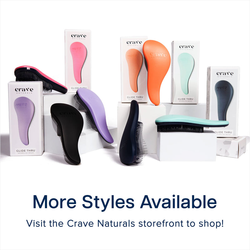 Crave Naturals Glide Thru Detangling Hair Brush for Adults & Kids Hair - Detangler Brush for Natural, Curly, Straight, Wet or Dry Hair - Hairbrush for Men & Women - 1 Pack - Black - BeesActive Australia