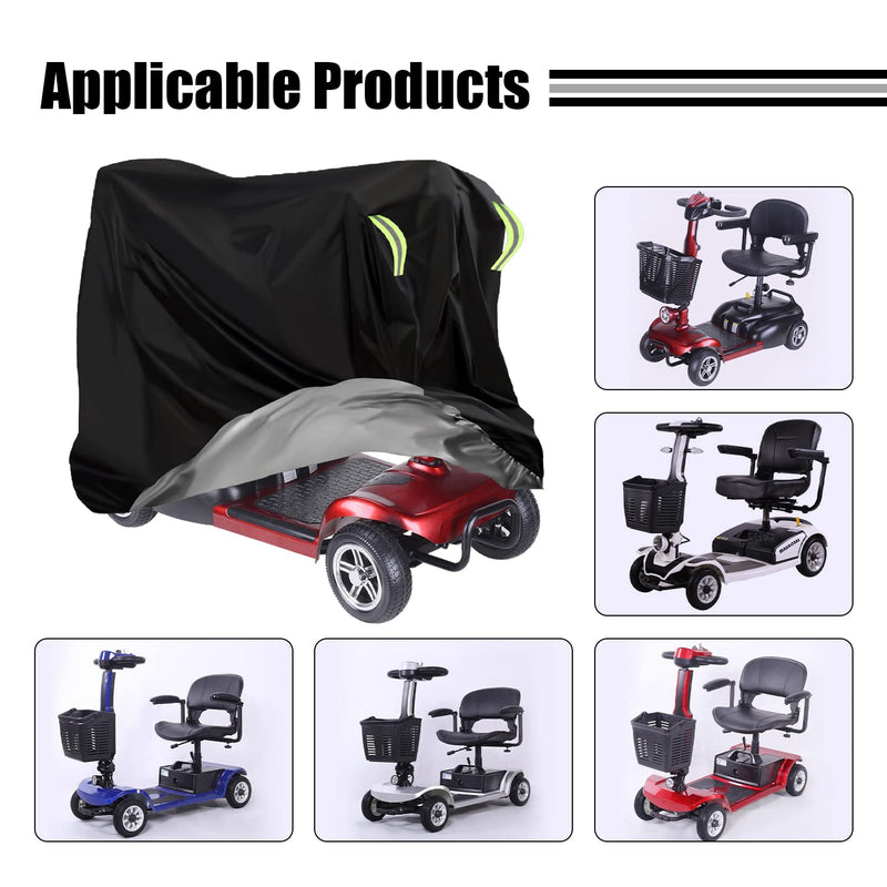 MaxAwe 140x 66x 91cm Mobility Scooter Cover Waterproof Heavy Duty, 420D Wheelchair Scooter Storage Protective Cover Outdoor, Disability Scooter with Elastic Band Protect from Snow Rain Sun Dust, 1 Stk 140 - BeesActive Australia