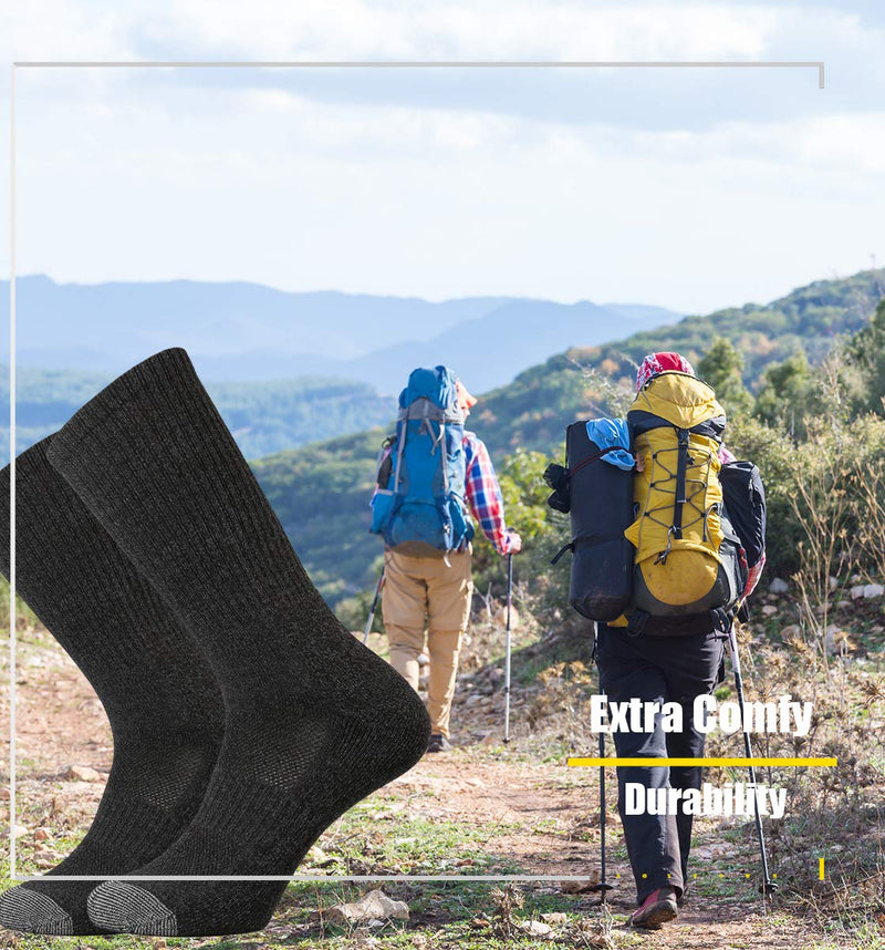 Sox Town Men's Moisture Wicking Control Breathable Performance Cotton Work Cushion Crew Socks 13-15 Darkgrey - BeesActive Australia