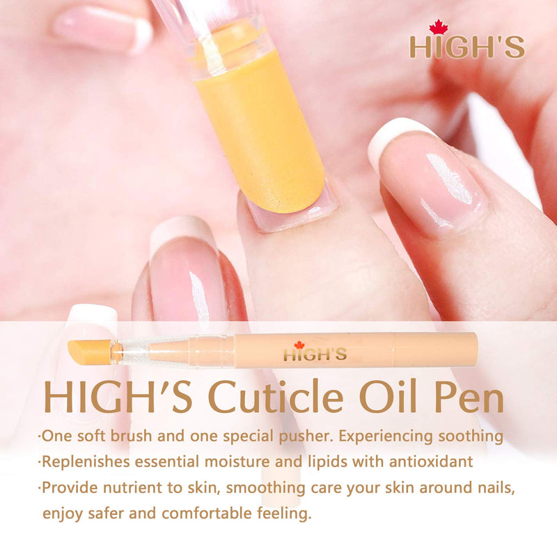 HIGH'S 2 in 1 Cuticle Oil Pen Nail Nutrition Oil Pen Nail Gel Cuticle Oil Nail Art Tools Makeup Accessories Natural Nails Treatment And Rubber Cuticle Pusher Nails 1 PC - BeesActive Australia