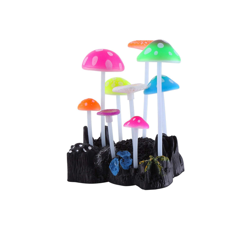 Filhome Glowing Fish Tank Decorations Plants, 4 pcs Glow Aquarium Decorations, Glowing Mushroom Coral Plant Ornaments Mushroom, Strip coral, Coral, Anemone - BeesActive Australia