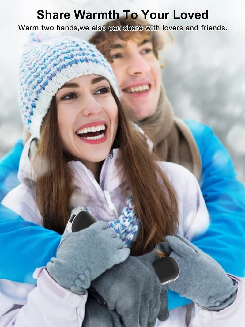 Hand Warmers Rechargeable 2 Pack, 5000mAh Rechargeable Electric Hand Warmer,Portable Reusable USB Heater/Power Bank,Pocket Body Warmer for Outdoor Sports, Hunting,Camping,Winter Gifts for Women Men Black - BeesActive Australia