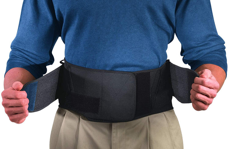 Mueller 255 Lumbar Support Back Brace with Removable Pad, Black, Regular (28"-50" Waist) - BeesActive Australia