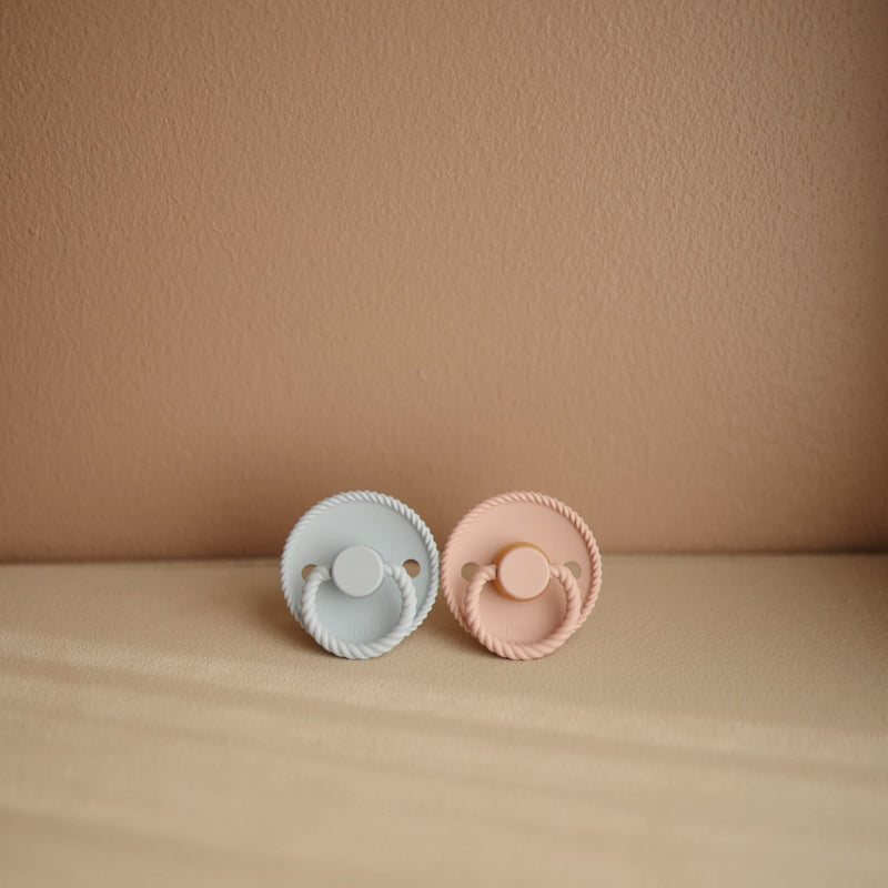 Frigg Rope SilkySoft Silicone Baby Pacifier | Made in Denmark | BPA-Free (Ocean View/Powder Blue, 0-6 Months) Ocean View/Powder Blue - BeesActive Australia