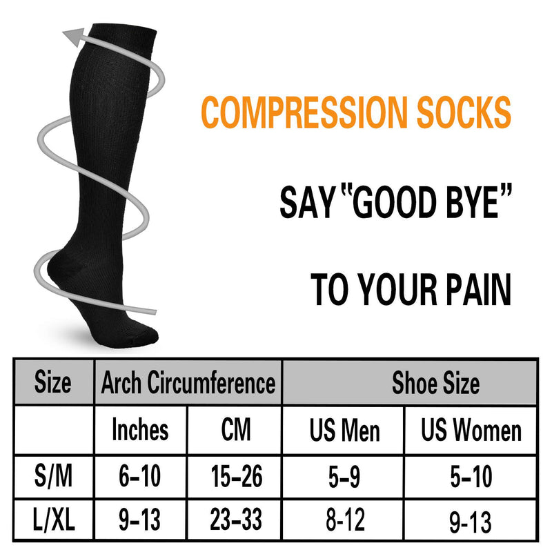 8 Pairs Compression Socks Men Women 20-30 mmHg Compression Stockings for Sports Black Small-Medium - BeesActive Australia